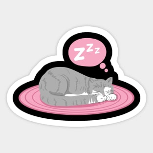 Sleeping Grey Tabby Cat Sticker